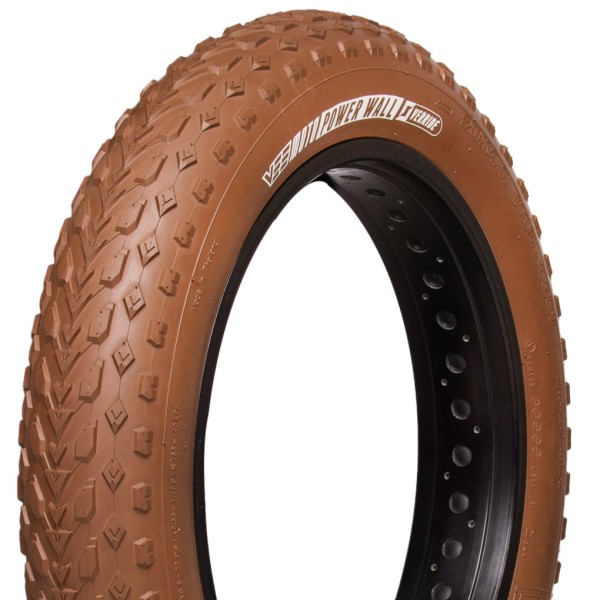 Pneu Fat Bike 20x4.0 marron, édition limitée. Accroche optimale, design unique et gomme Endurance Compound. Compatible E-Bike.