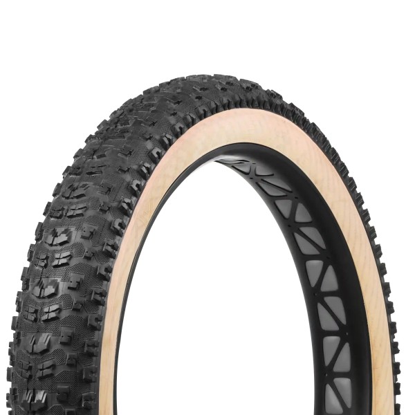 Pneu Fat Bike 26x4.25 Natural Wall, crampons massifs, tubeless ready et tringle souple. Look vintage et performances tout-terrain.