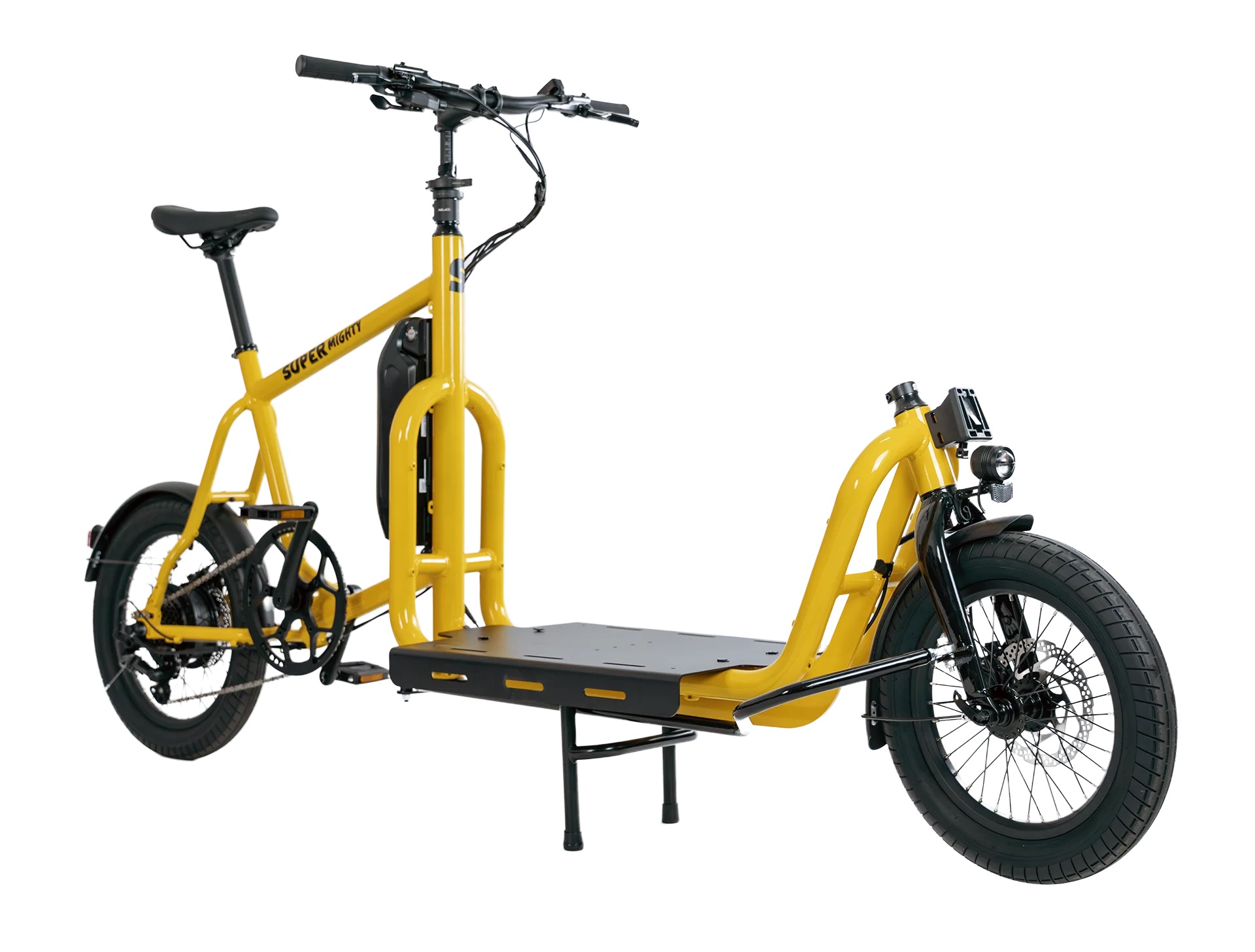 Super Mighty avec plateforme transport à l'Atelier Cycle Xavier Passage d'Agen Lot et Garonne